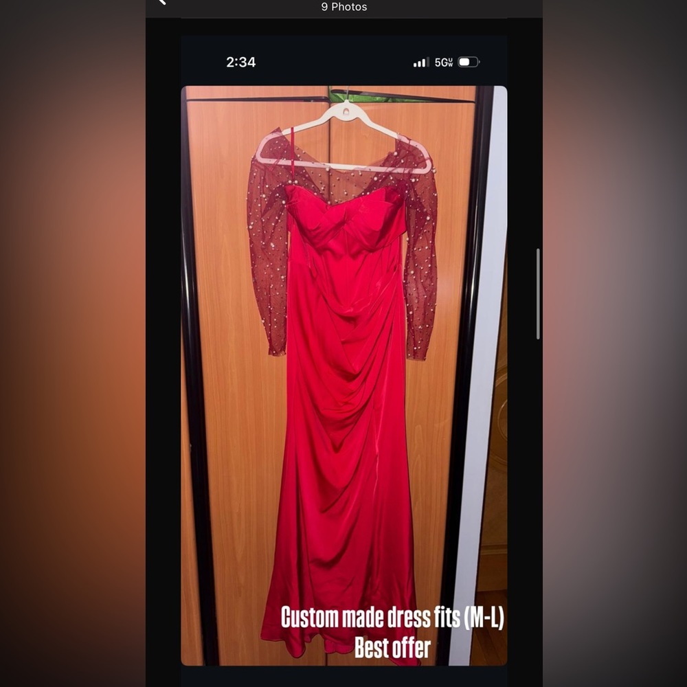 Beautiful custom made pearl dress with mesh